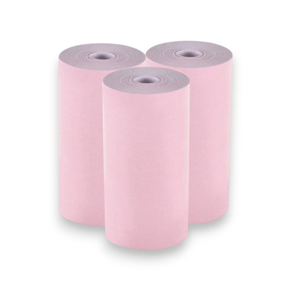 Picture of 57mm x 40mm 48gsm Pink Thermal Cash Rolls (20m on 12mm core)